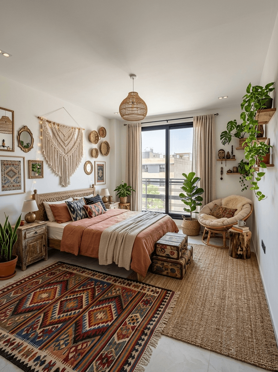 Bohemian Bedroom design — interior photo by GenRoom AI