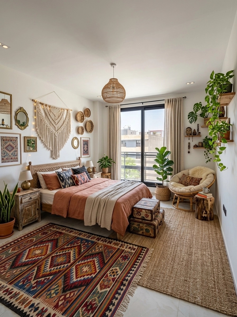 Interior design in Bohemian style — Bedroom by GenRoom AI