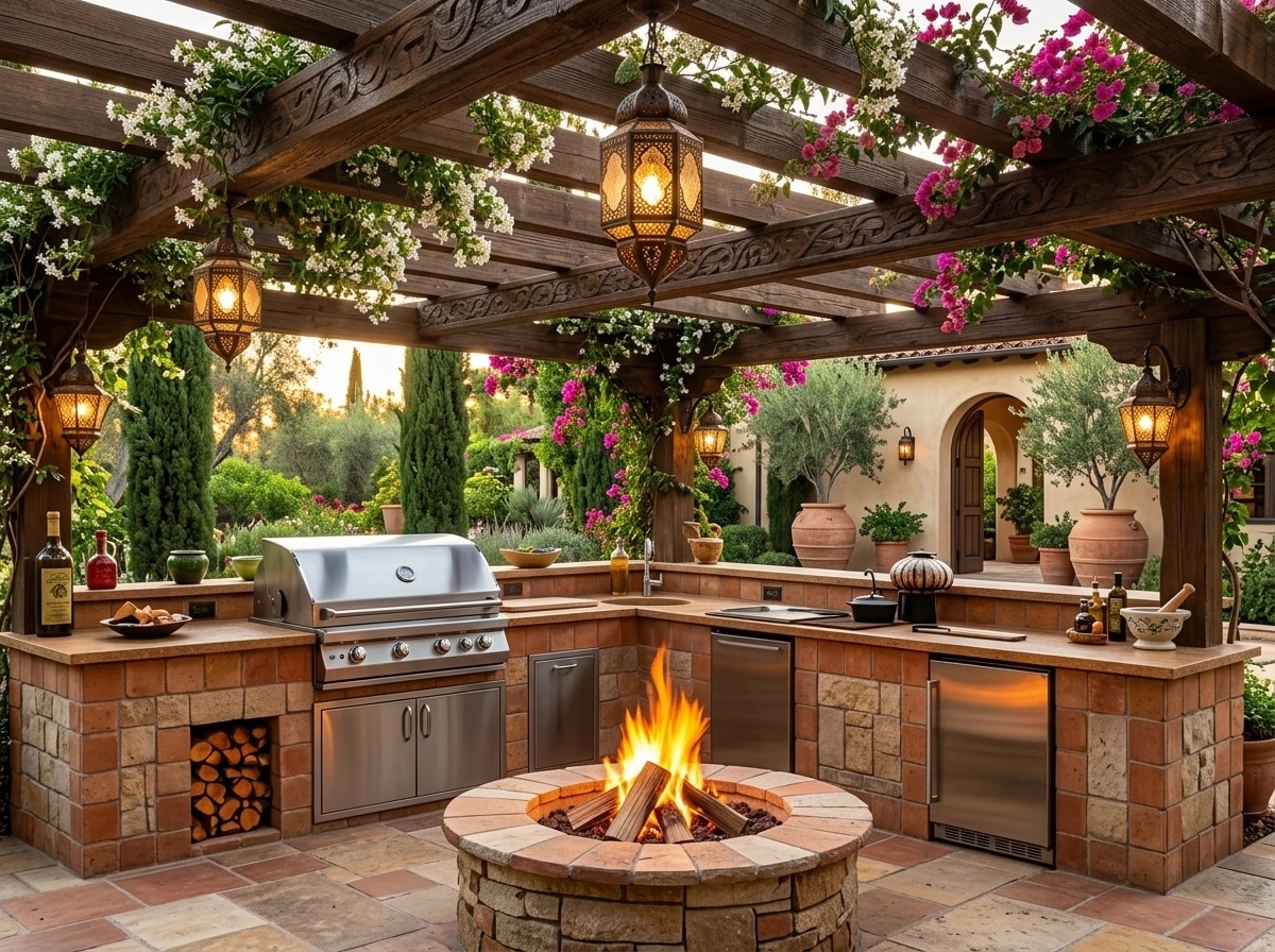 Kitchen interior in Mediterranean style — photo by GenRoom AI