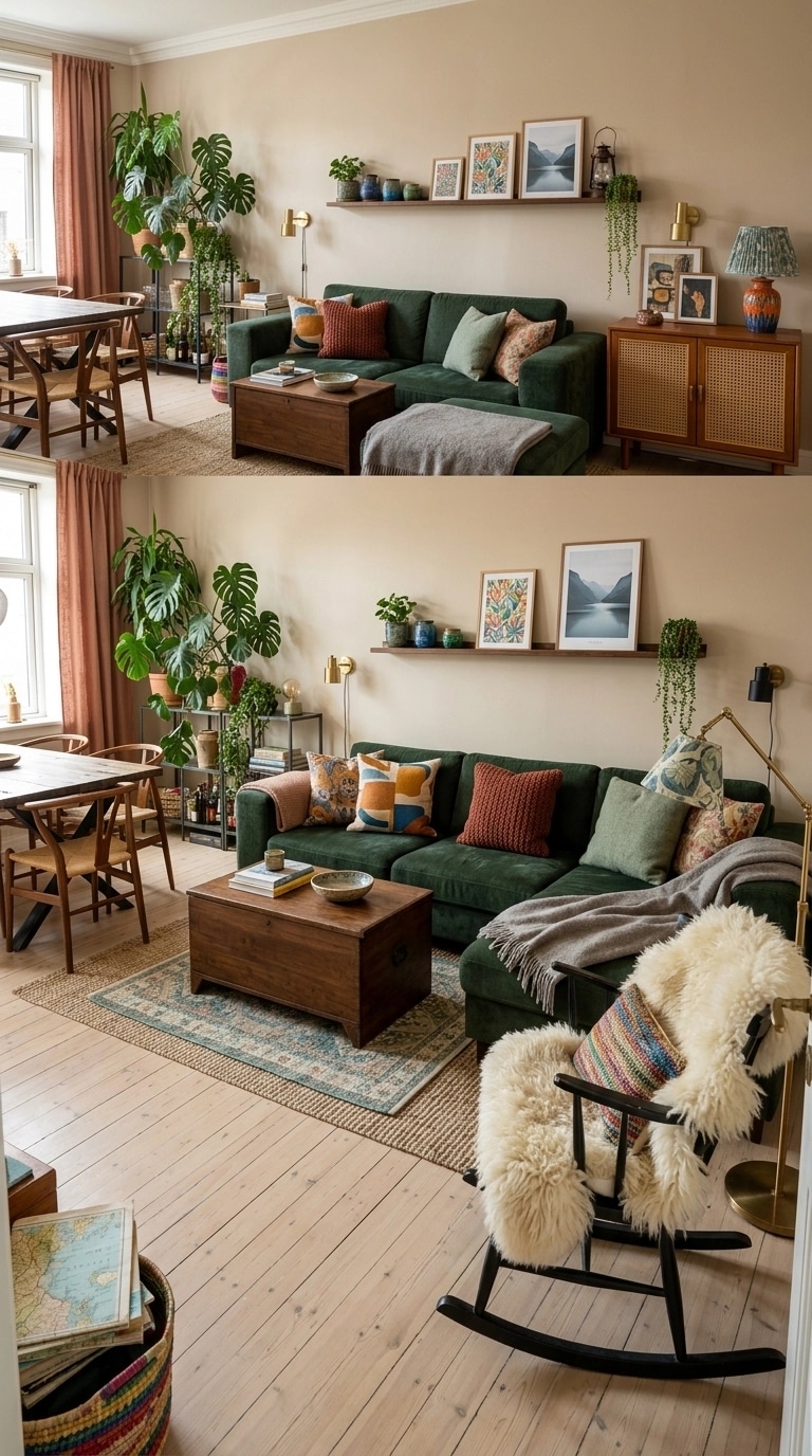 Interior design in Rustic style — Living Room by GenRoom AI