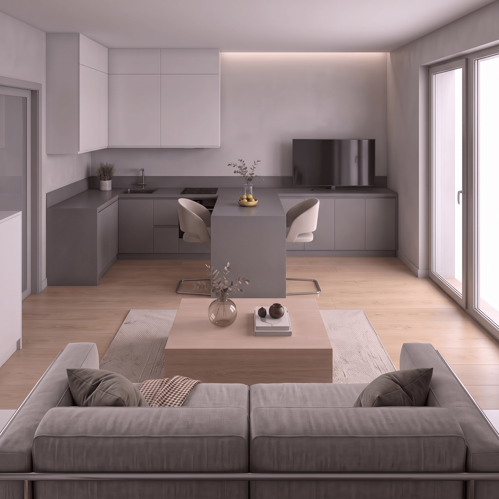 Minimalism Living Room design — interior photo by GenRoom AI