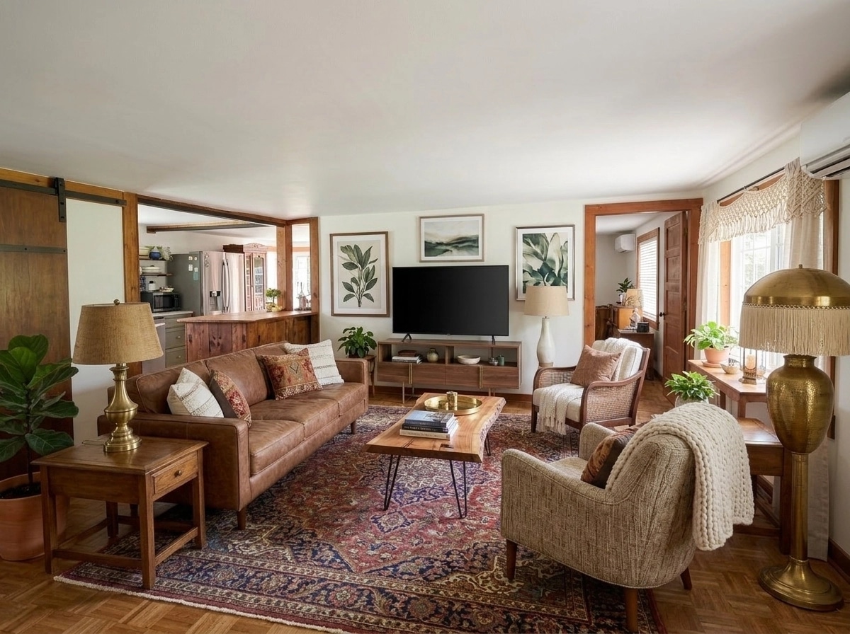 Interior design in Bohemian style — Living Room by GenRoom AI