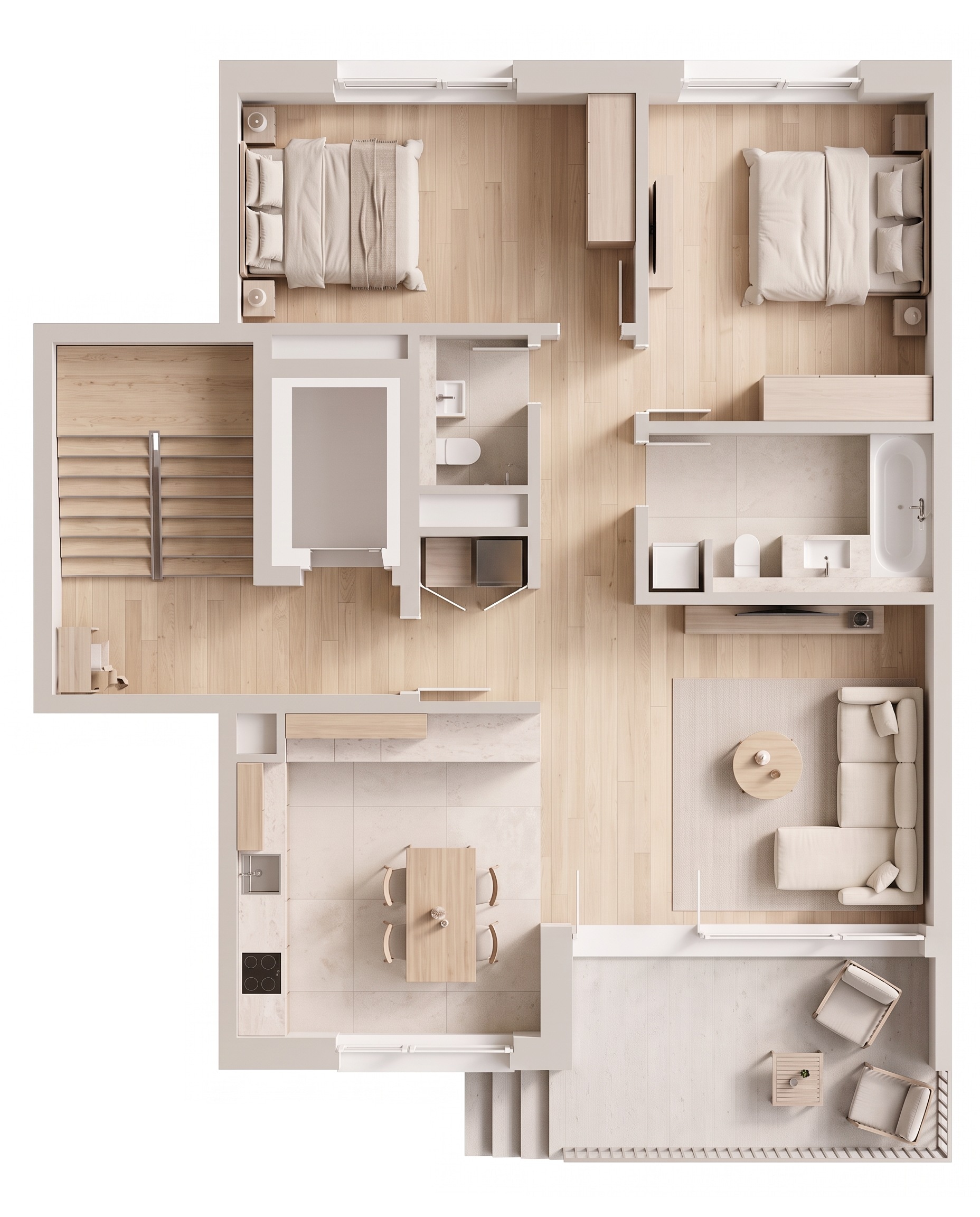 Interior design in Minimalism style — Living Room by GenRoom AI