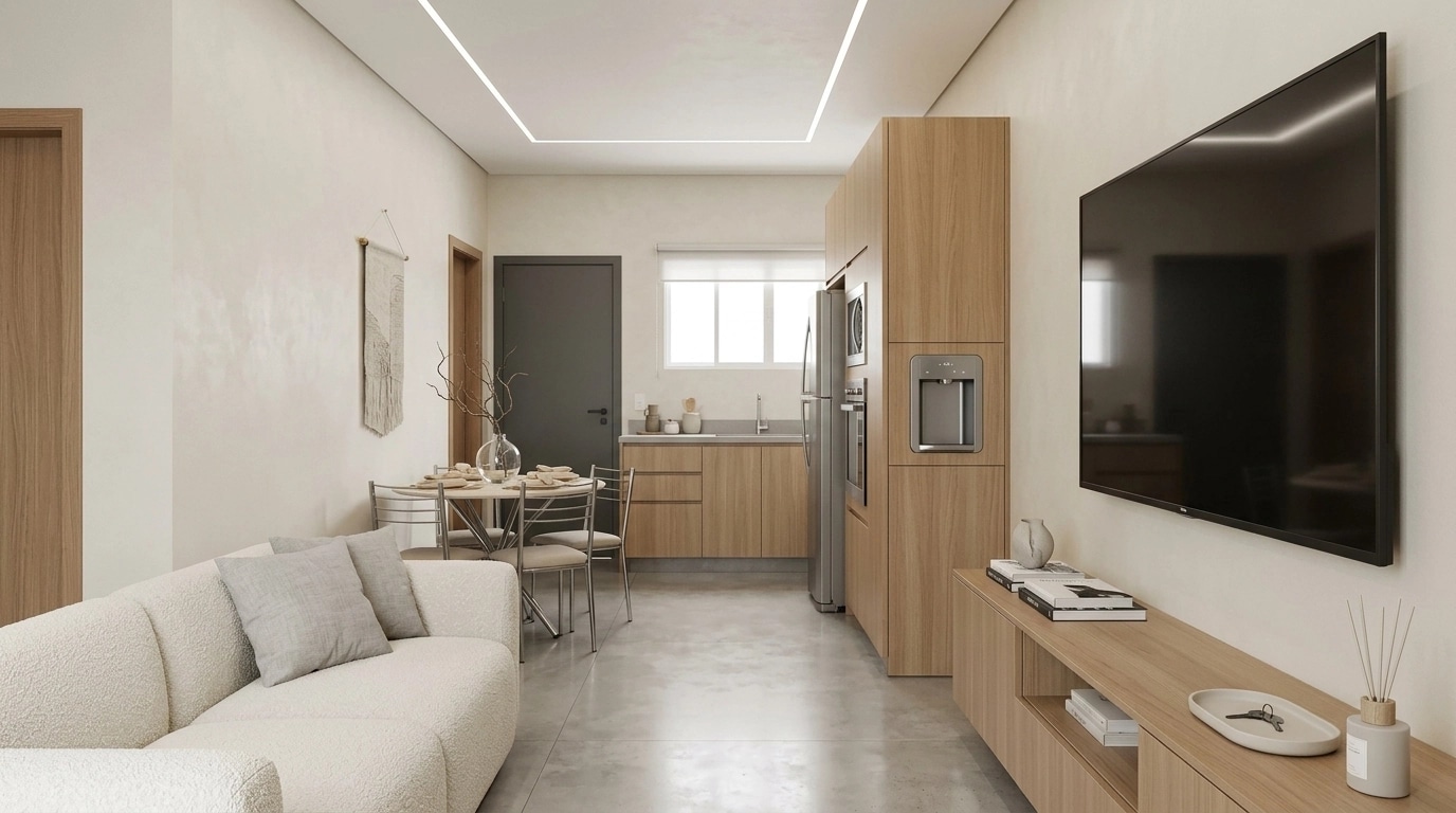 Interior design in Minimalism style — Living Room by GenRoom AI