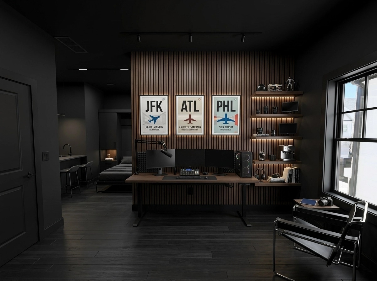 Design de interiores em estilo Blacktec — studio por GenRoom AI