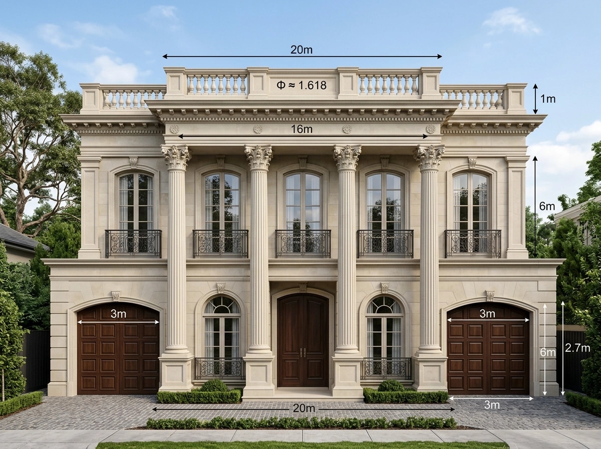 Neoclassic Facade Facade design — facade photo by GenRoom AI