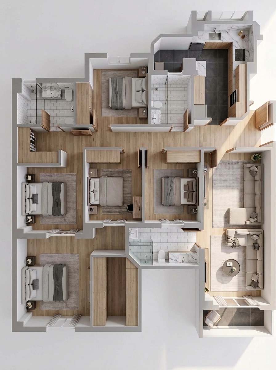 Interior design in Contemporary style — Living Room by GenRoom AI