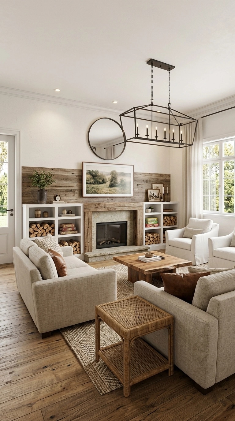 Interior design in Modern Farmhouse style — Living Room by GenRoom AI