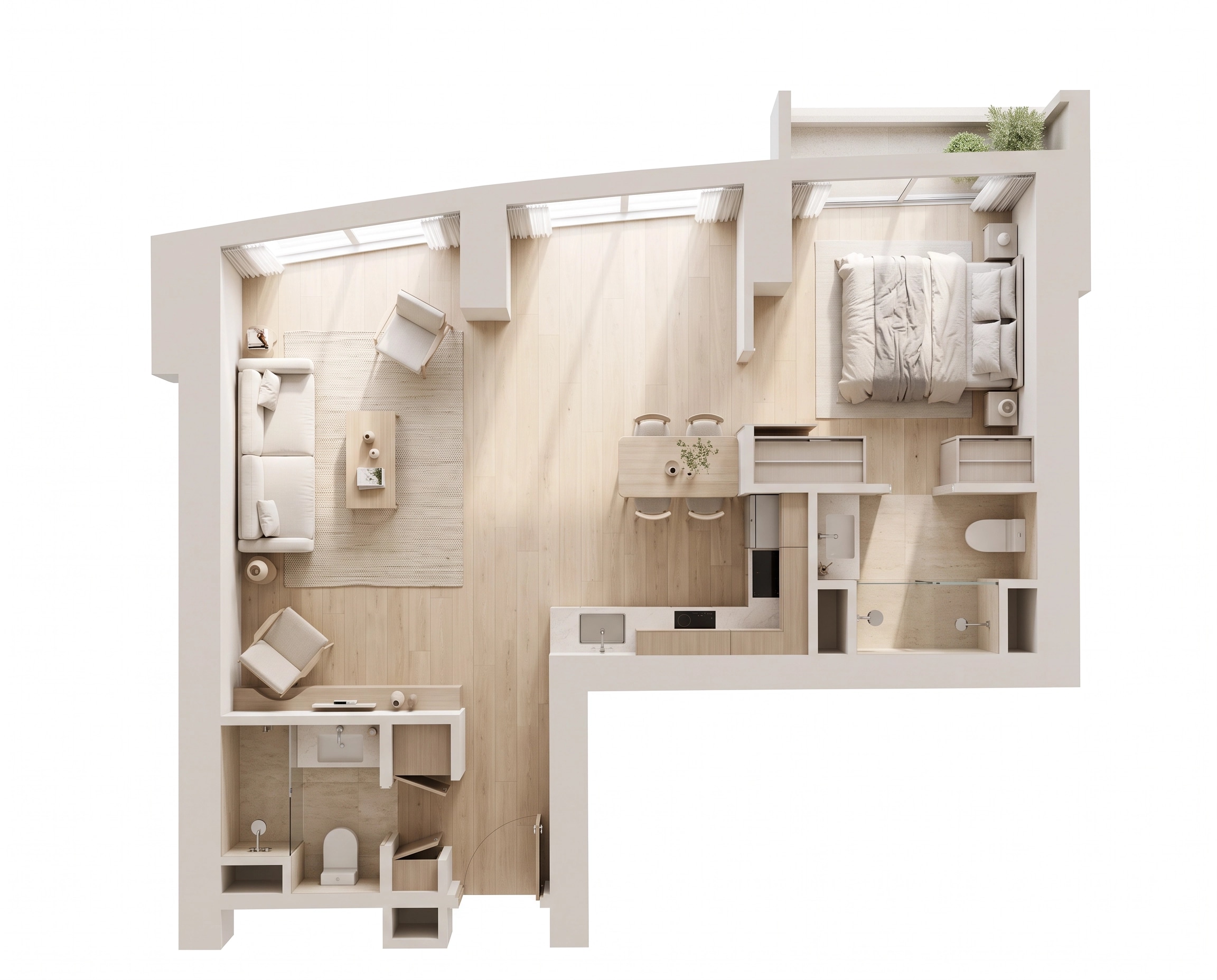 Interior design in Minimalism style — Living Room by GenRoom AI