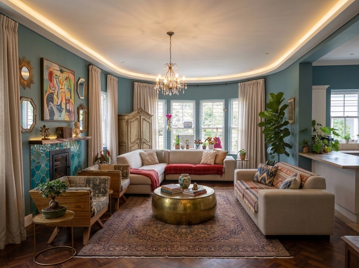 Interior design in Eclectic style — Living Room by GenRoom AI