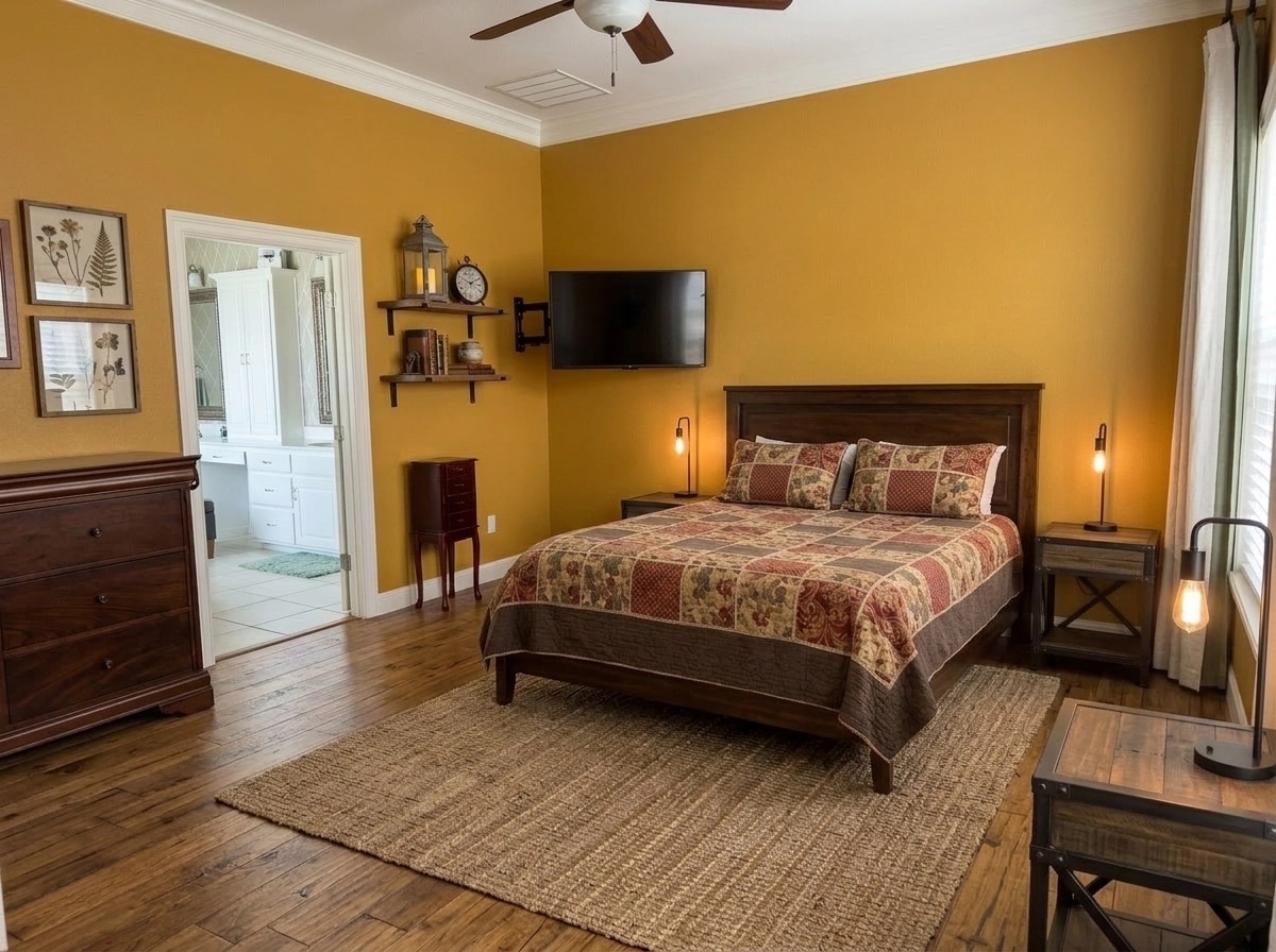 Modern Farmhouse Bedroom design — interior photo by GenRoom AI