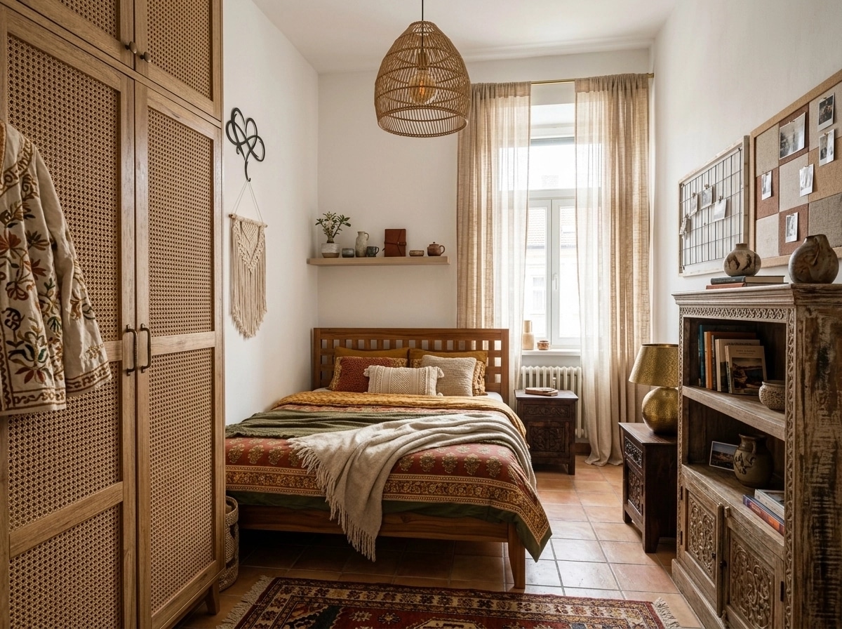 Bohemian Bedroom design — interior photo by GenRoom AI