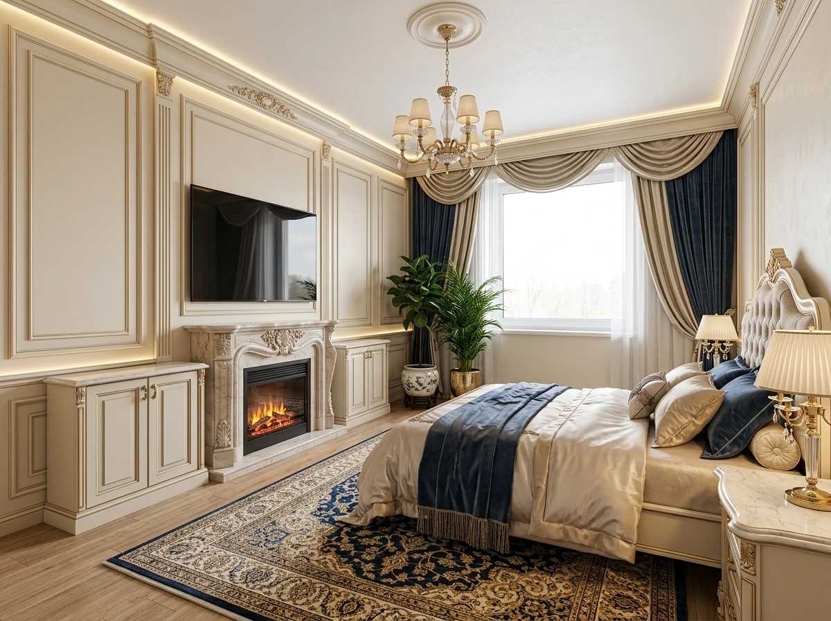 Interior design in Neoclassic style — Bedroom by GenRoom AI