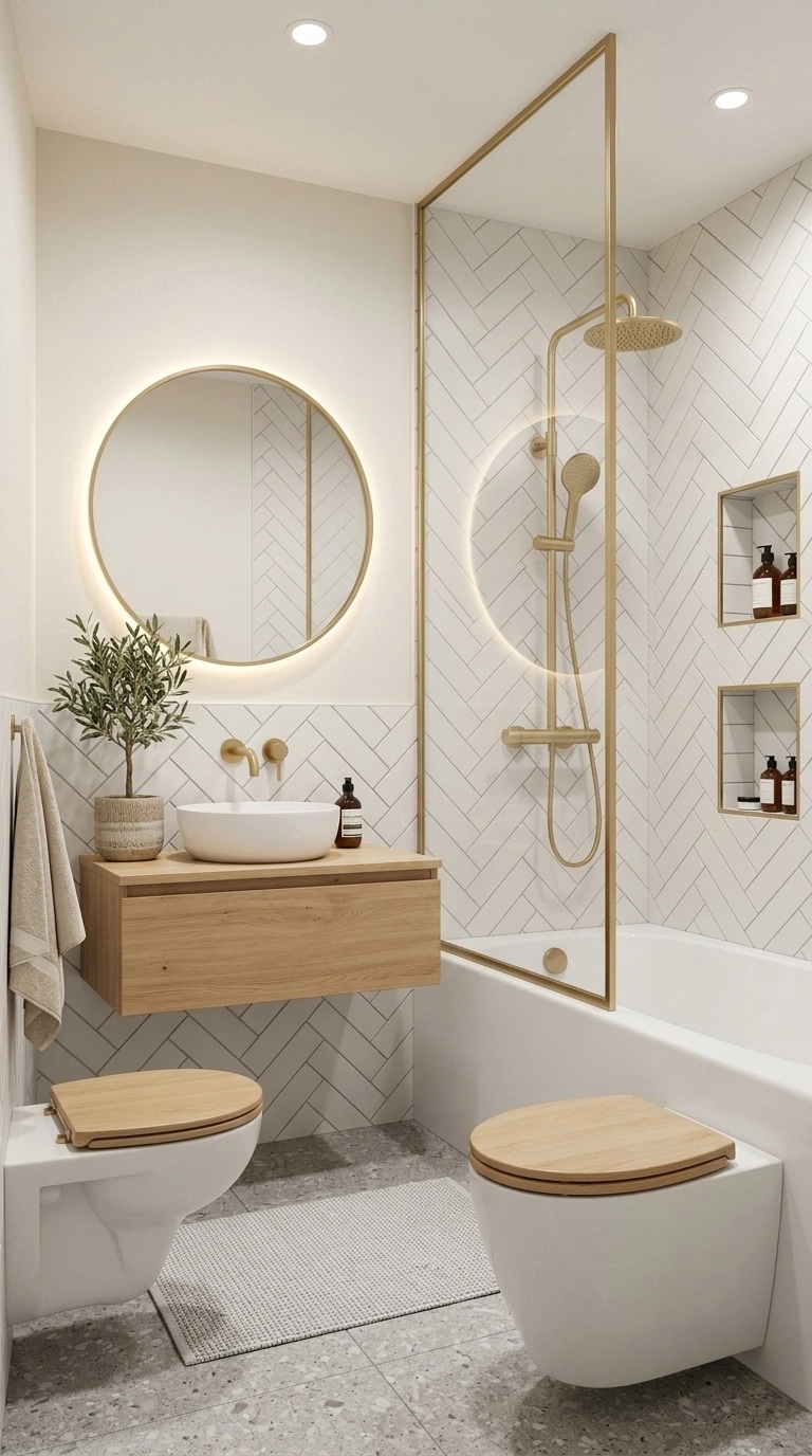Bathroom interior in Scandinavian style — photo by GenRoom AI