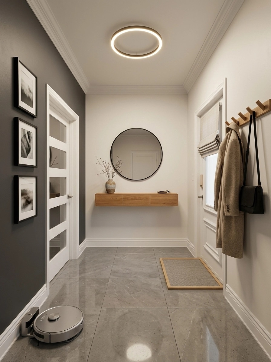 Hallway interior in Scandinavian style — photo by GenRoom AI