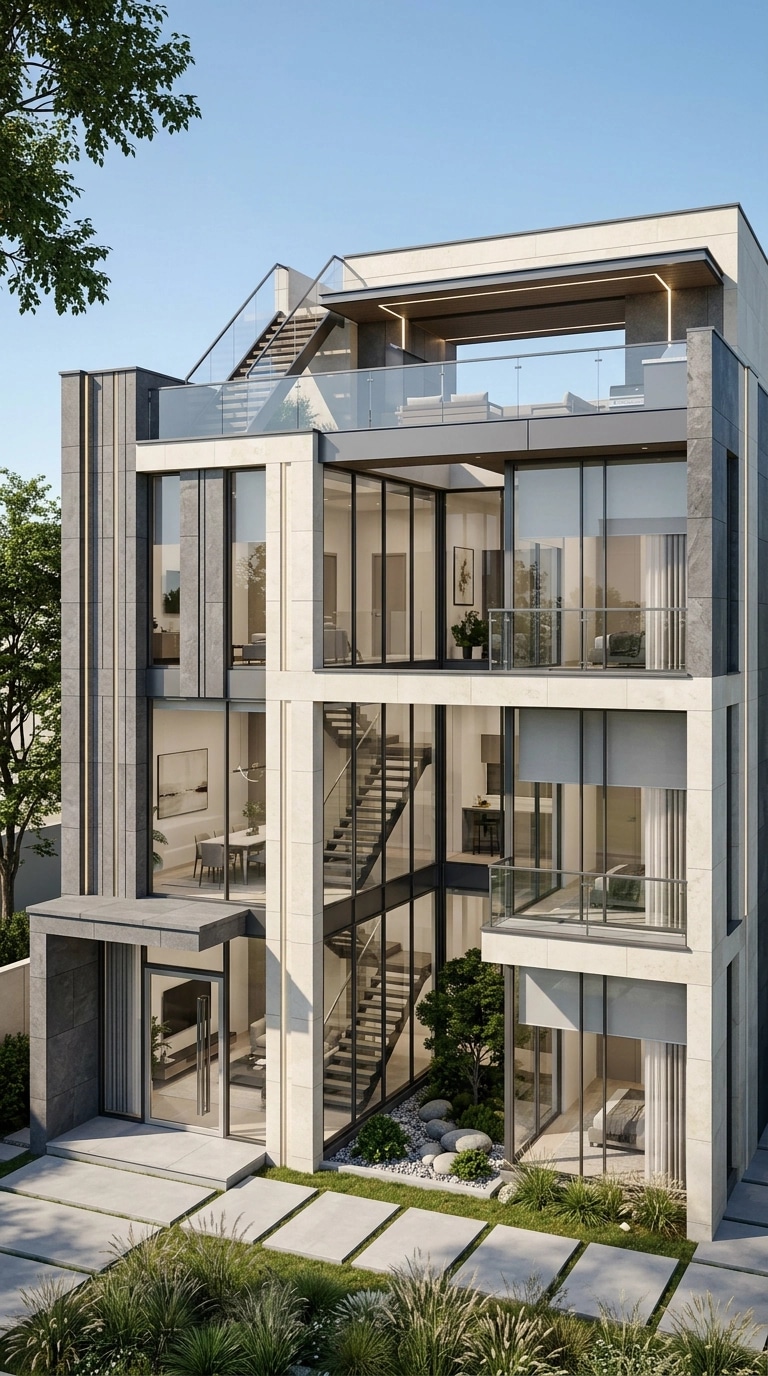 Hi-Tech Facade Facade design — facade photo by GenRoom AI
