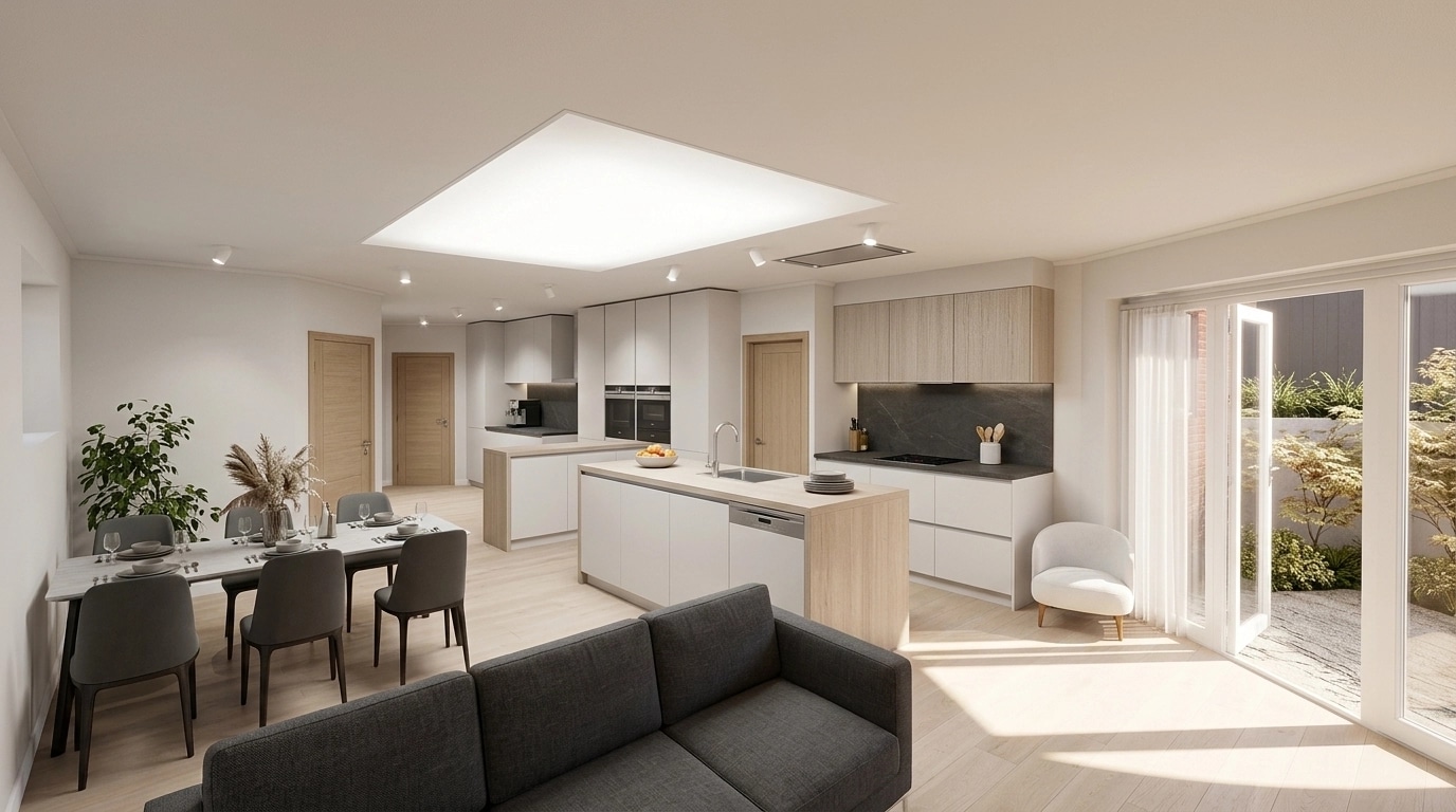 Kitchen interior in Scandinavian style — photo by GenRoom AI