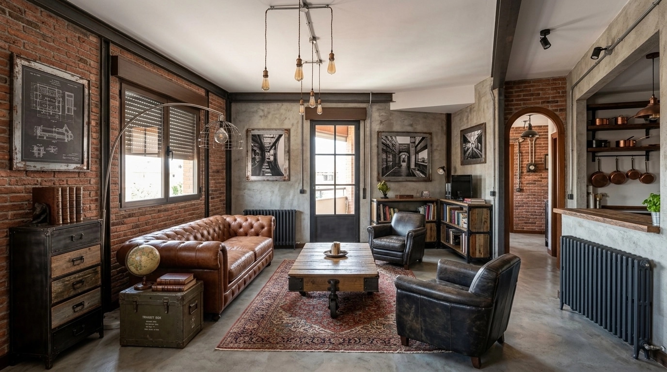 Interior design in Loft / Industrial style — Living Room by GenRoom AI