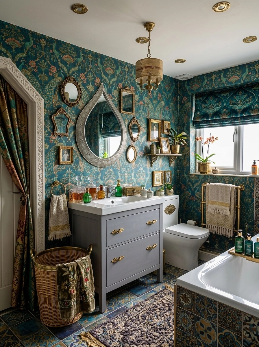 Bathroom interior in Maximalist style — photo by GenRoom AI