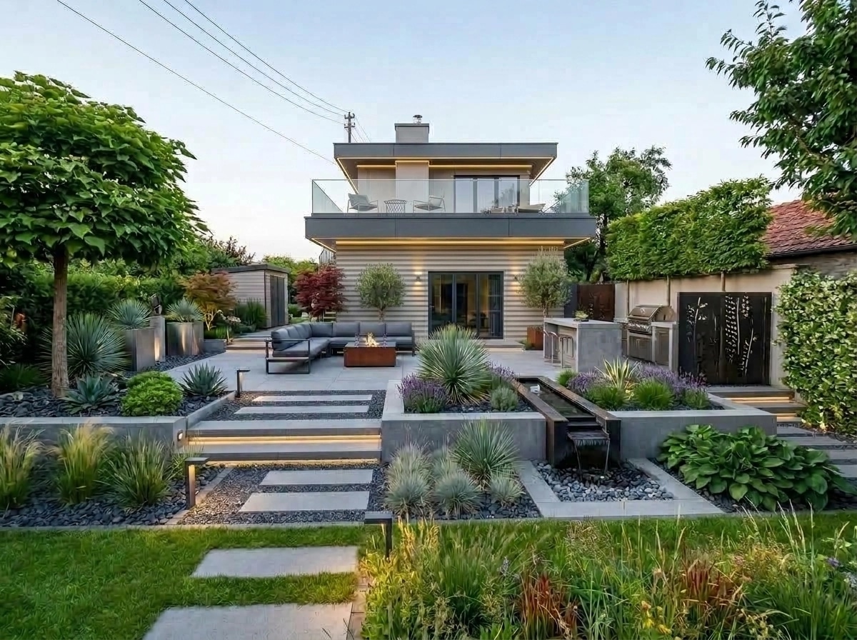 Landscape design in Contemporary Yard style — Yard by GenRoom AI