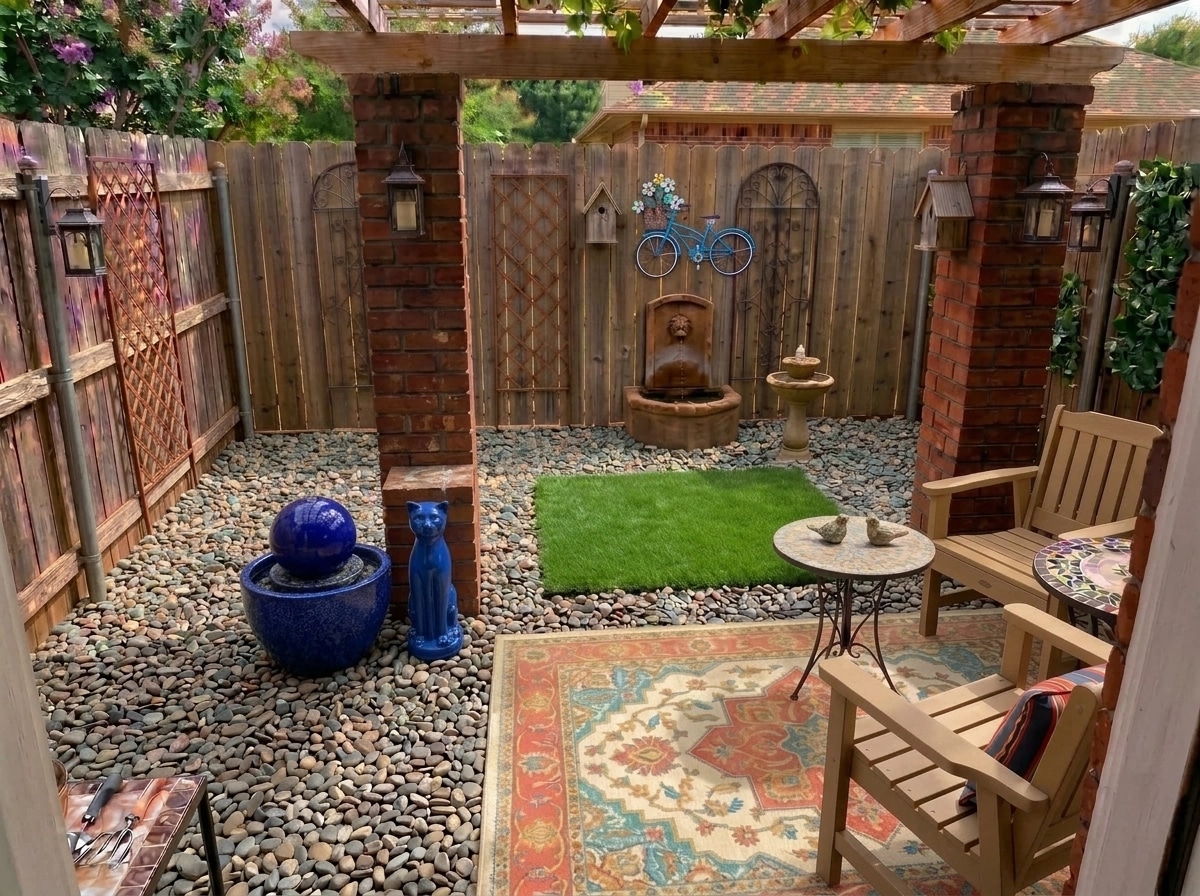 Landscape design in Mediterranean Yard style — Yard by GenRoom AI