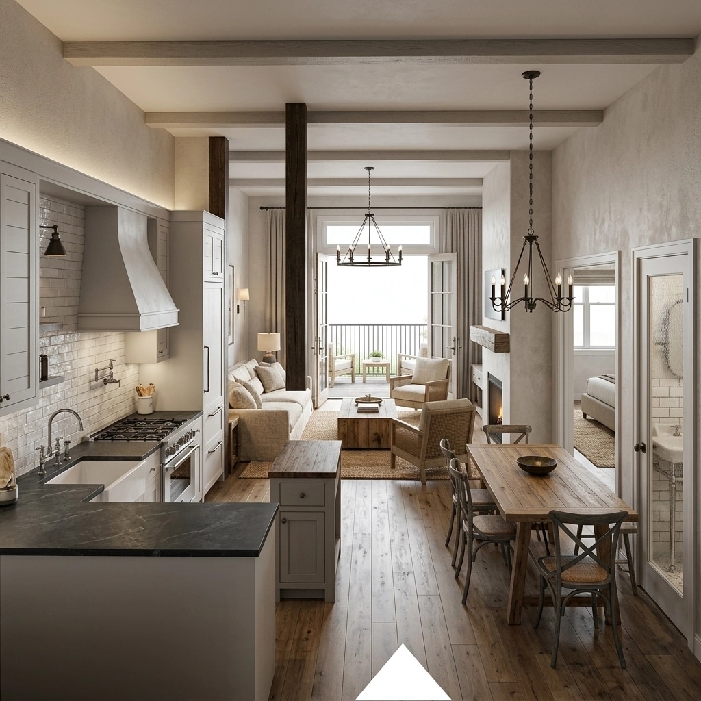 Modern Farmhouse Living Room design — interior photo by GenRoom AI
