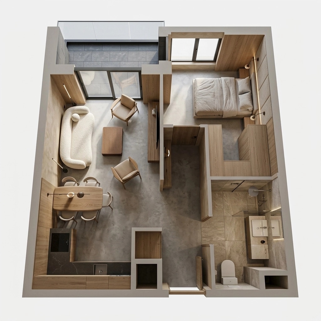 Minimalism Living Room design — interior photo by GenRoom AI