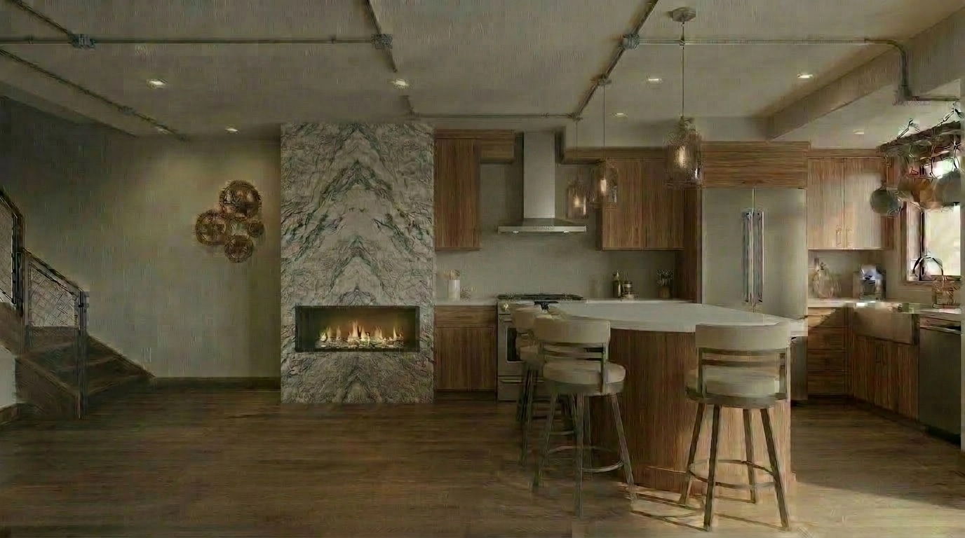 Loft / Industrial Kitchen design — interior photo by GenRoom AI