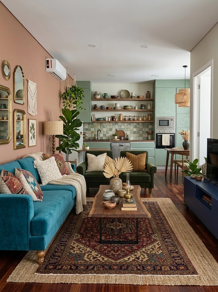 Interior design in Bohemian style — Living Room by GenRoom AI