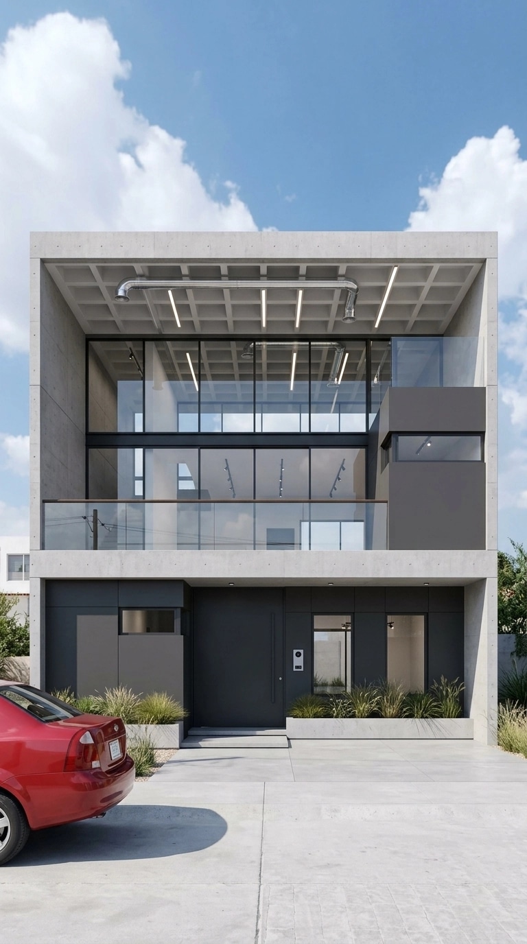 Facade design in Minimalist Facade style — photo by GenRoom AI