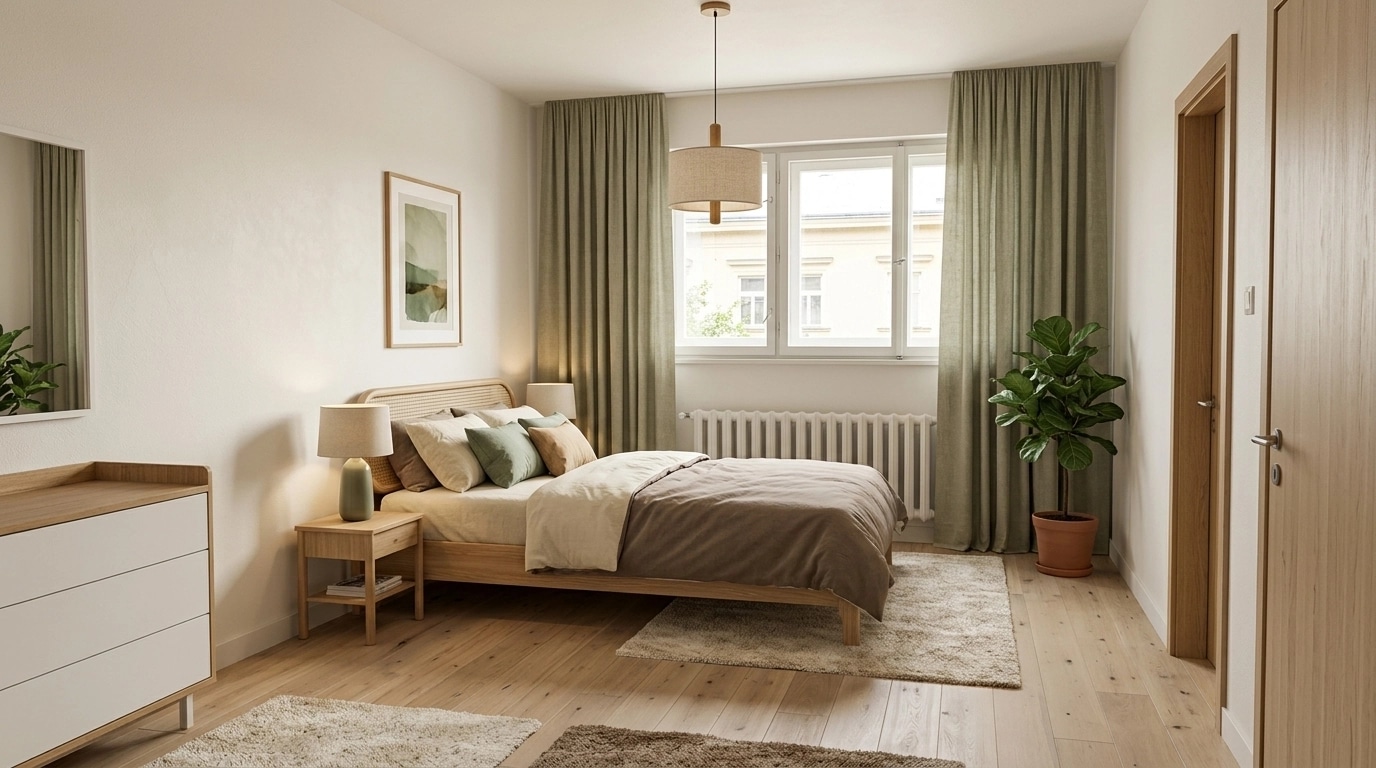 Scandinavian Bedroom design — interior photo by GenRoom AI