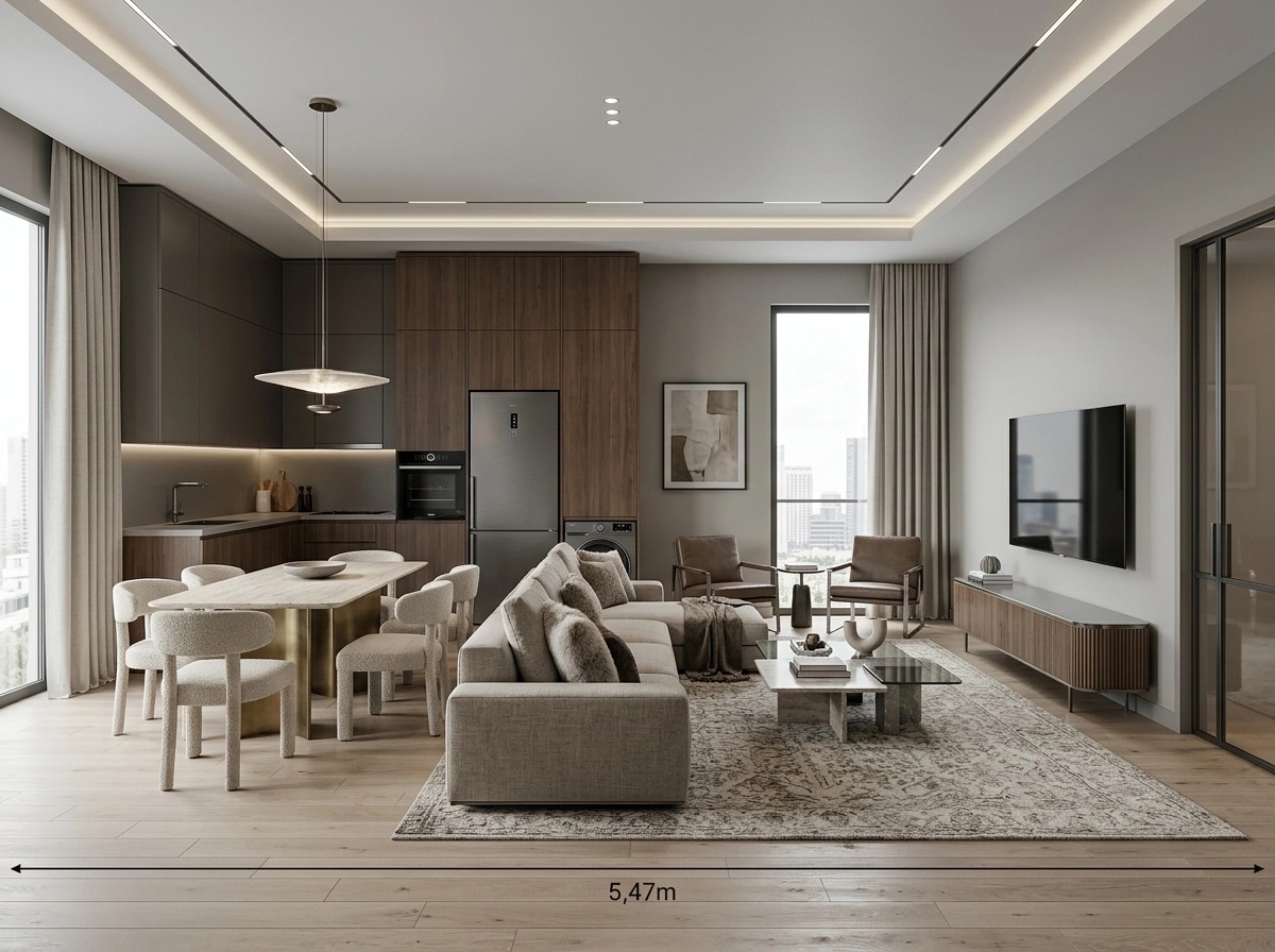 Interior design in Contemporary style — Living Room by GenRoom AI