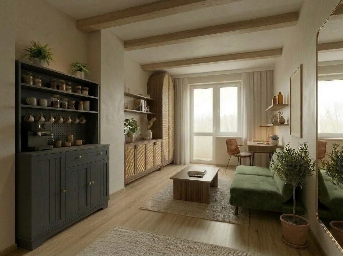 Minimalism Living Room design — interior photo by GenRoom AI