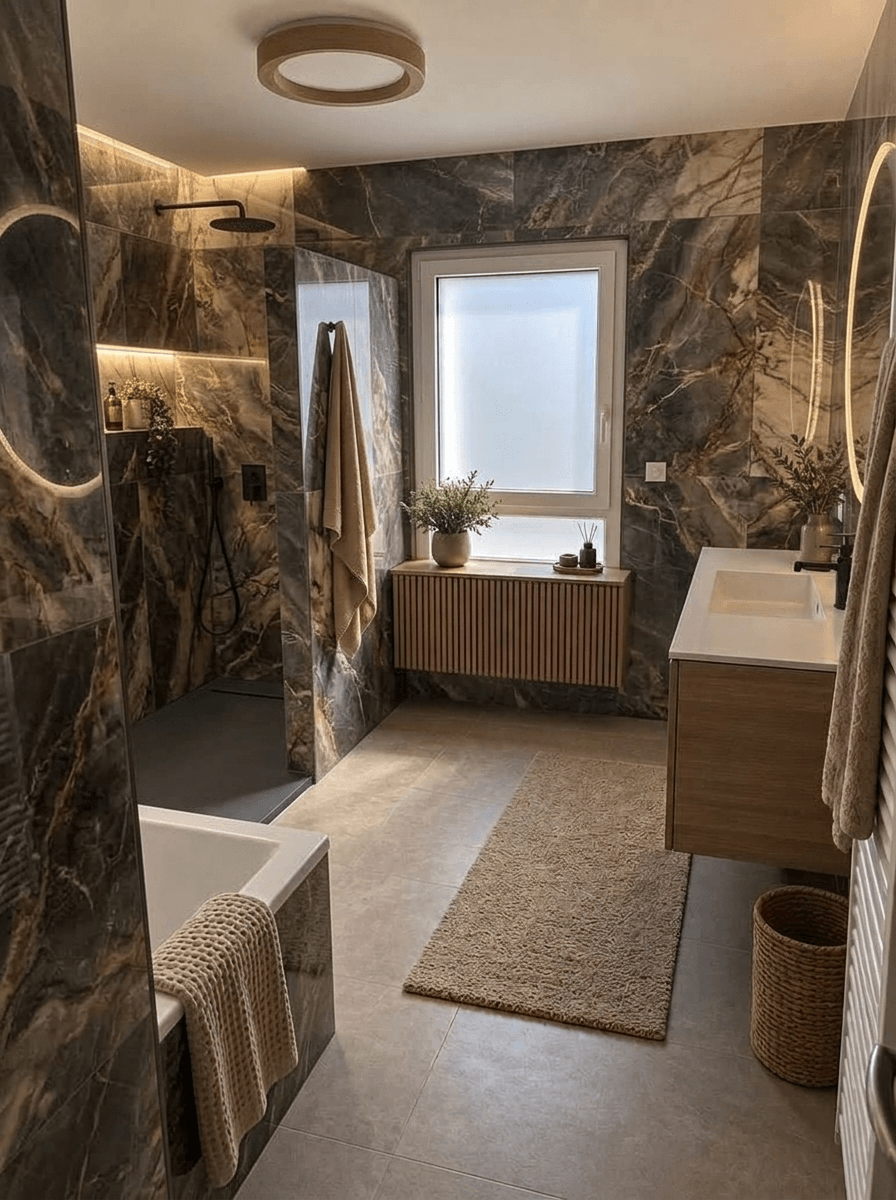 Bathroom interior in Minimalism style — photo by GenRoom AI