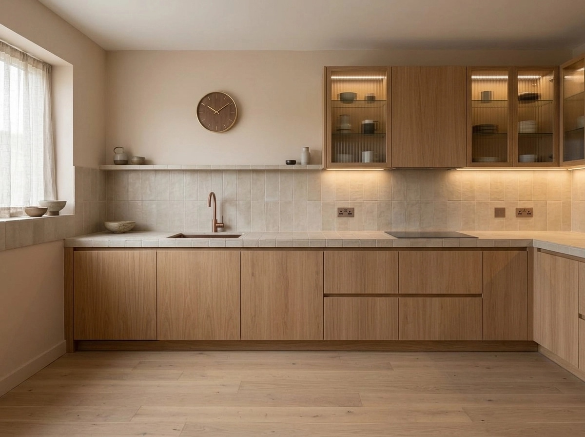 Kitchen interior in Japandi style — photo by GenRoom AI
