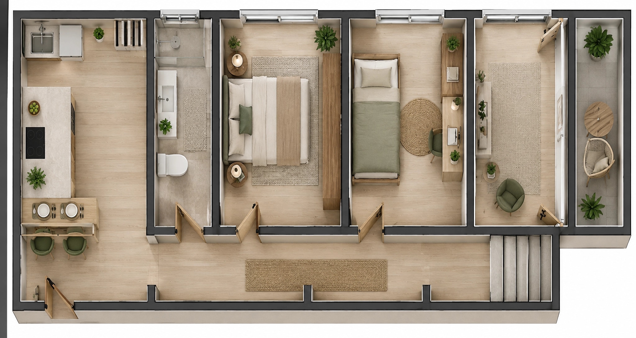 Interior design in Minimalism style — Living Room by GenRoom AI