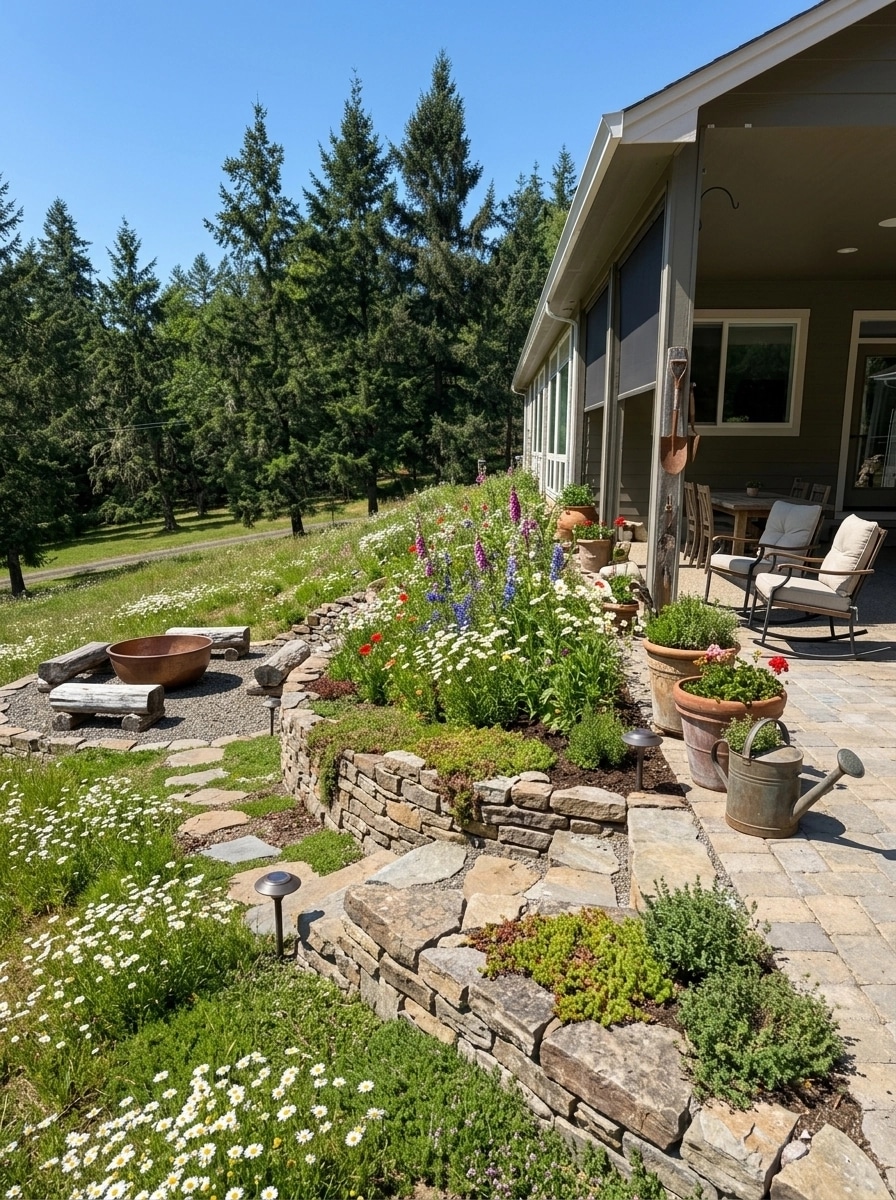 Country Rustic Garden Yard design — yard photo by GenRoom AI