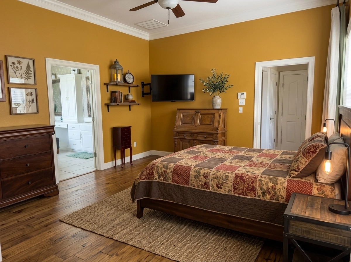 Modern Farmhouse Bedroom design — interior photo by GenRoom AI