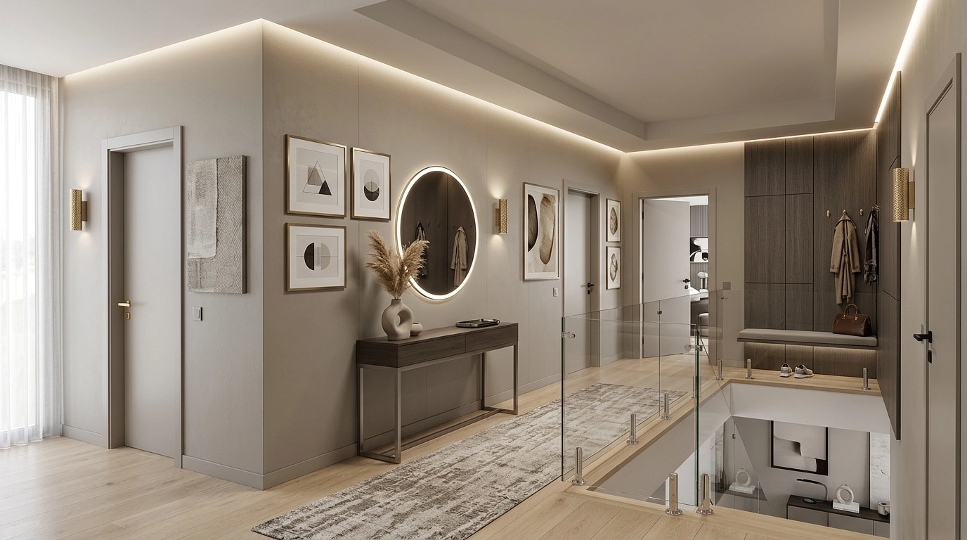 Hallway interior in Contemporary style — photo by GenRoom AI
