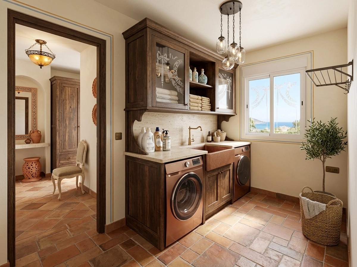 Interior design in Mediterranean style — laundry by GenRoom AI