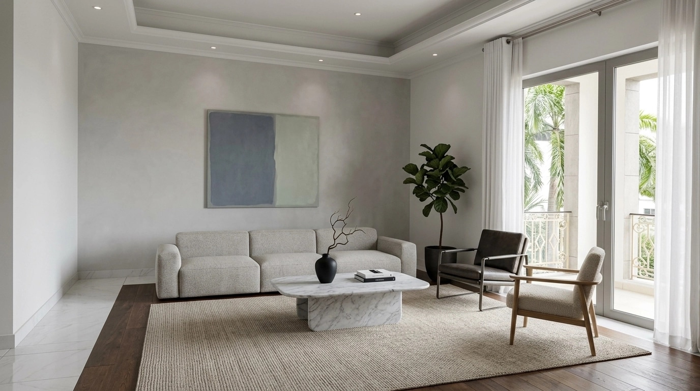 Interior design in Minimalism style — Living Room by GenRoom AI