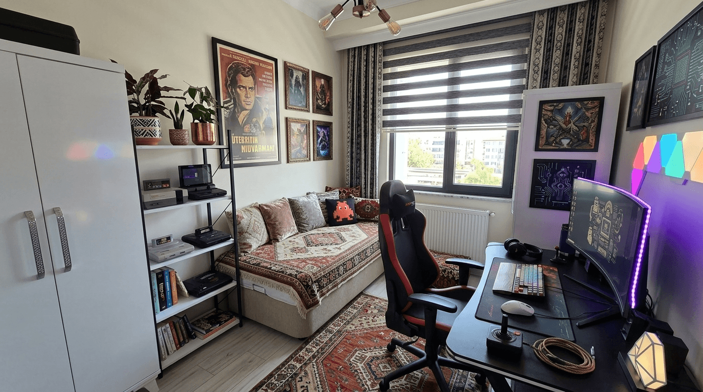 İç mekân tasarımı Eclectic stili — Yatak Odası GenRoom AI
