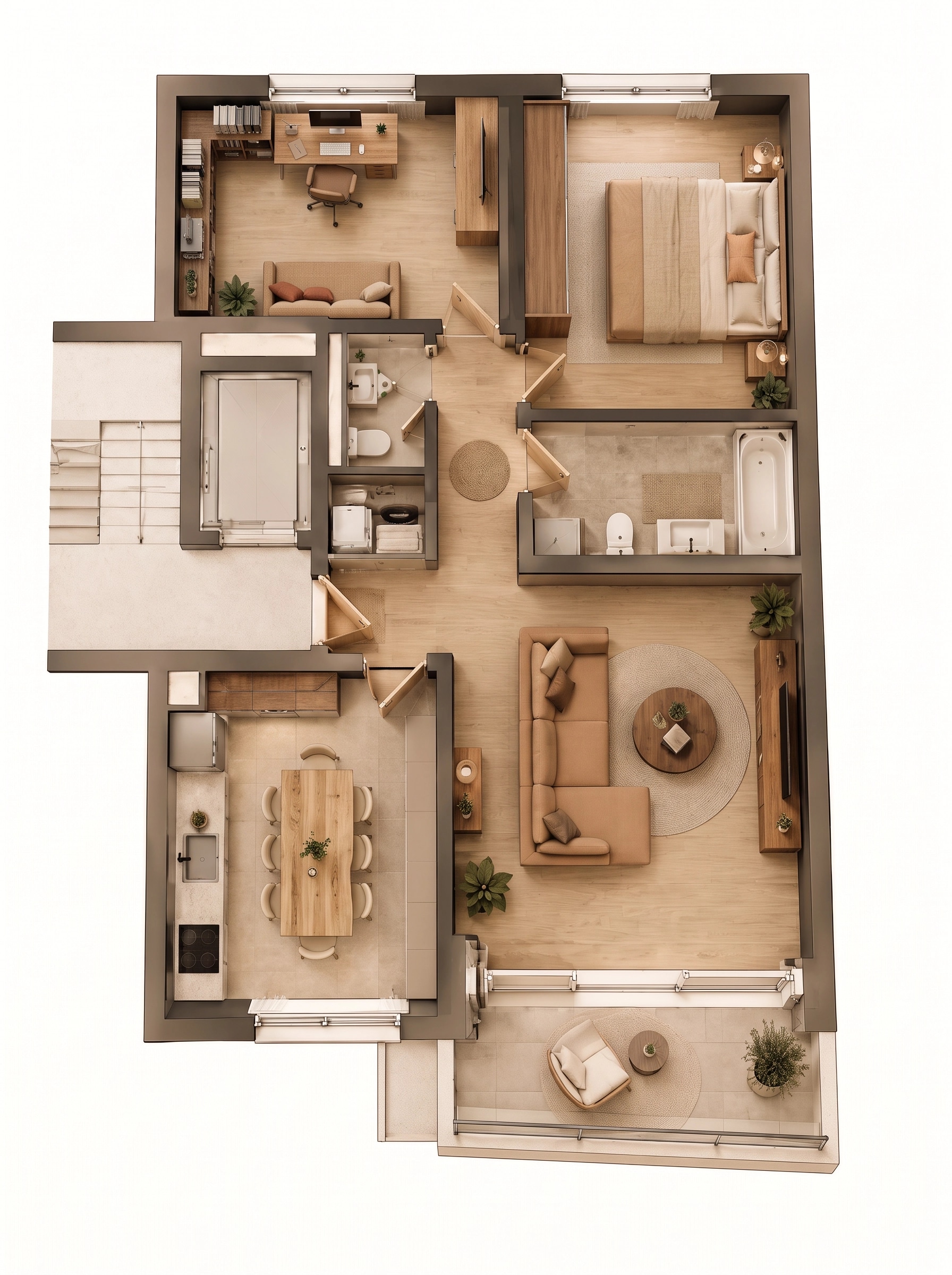 Interior design in Minimalism style — Living Room by GenRoom AI