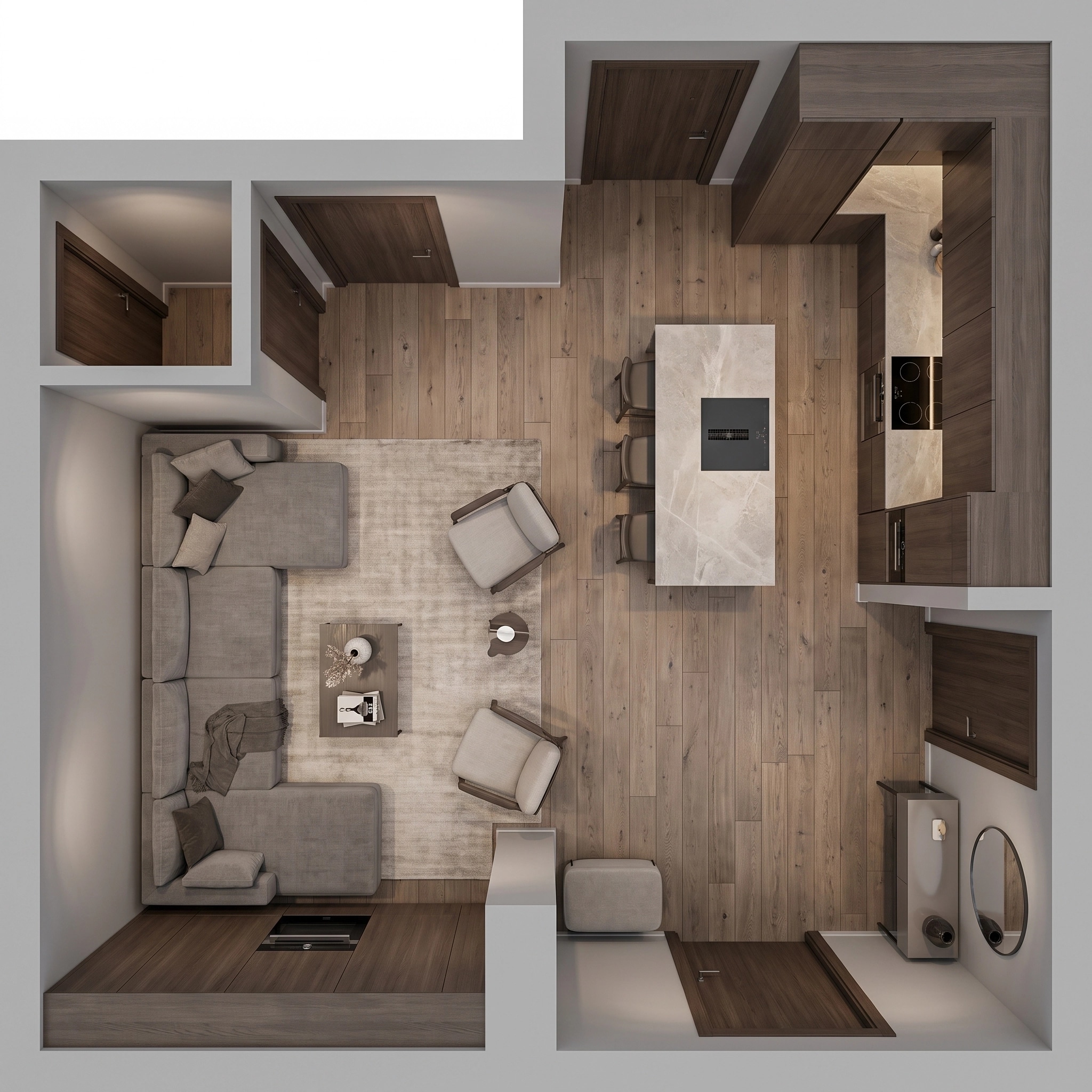 Interior design in Contemporary style — Living Room by GenRoom AI