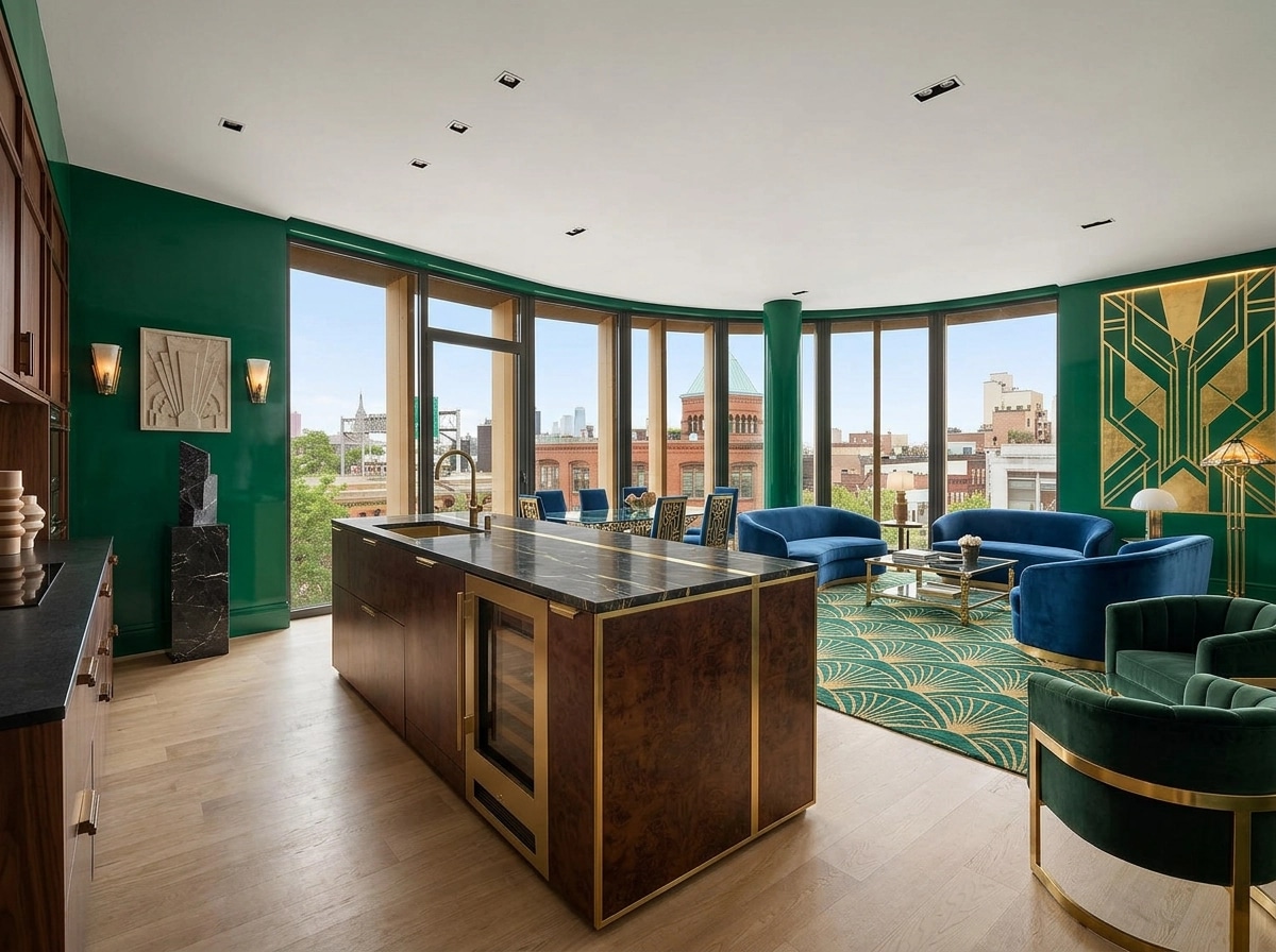 Art Deco Living Room design — interior photo by GenRoom AI