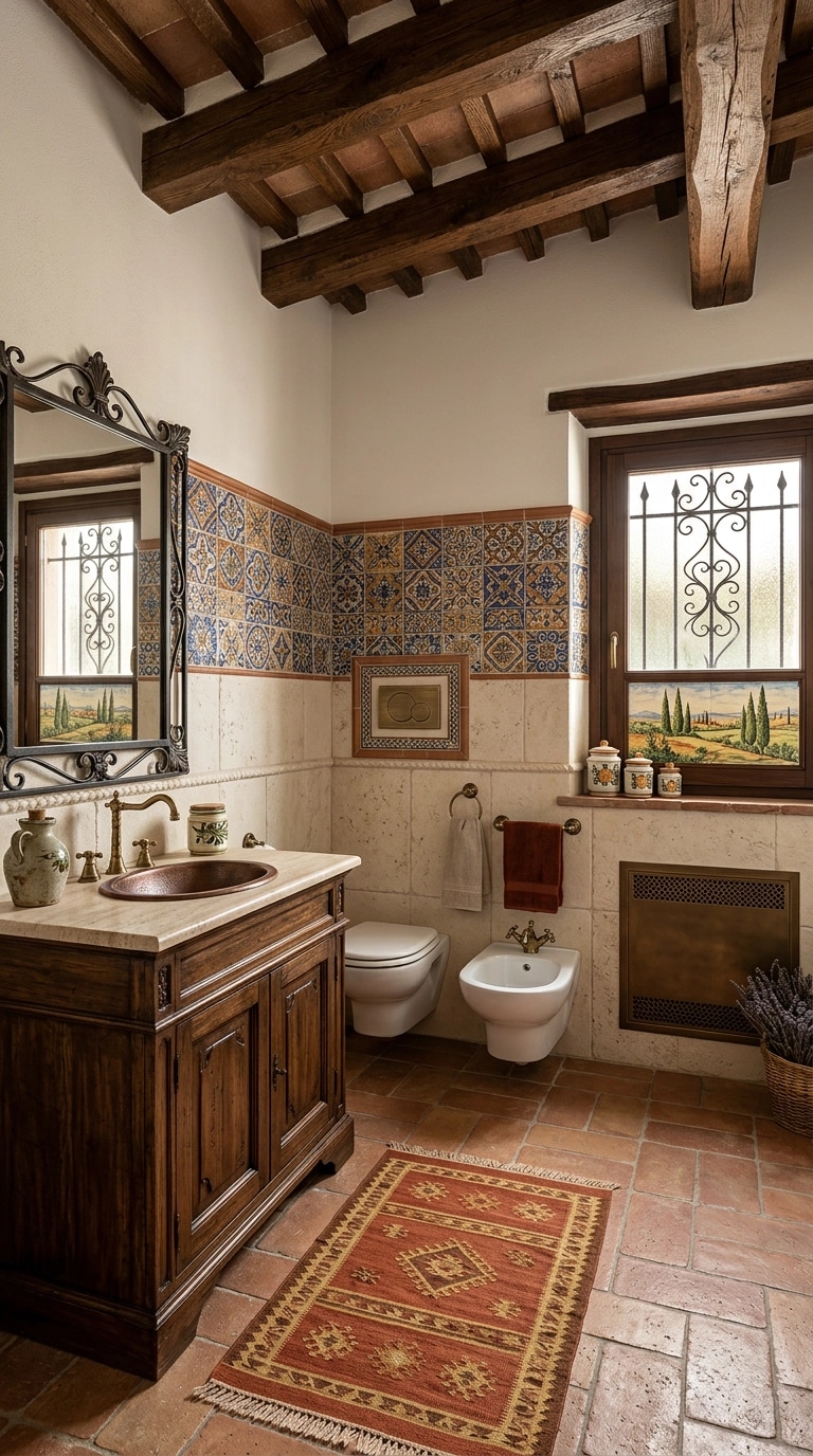 Bathroom interior in Tuscan style — photo by GenRoom AI