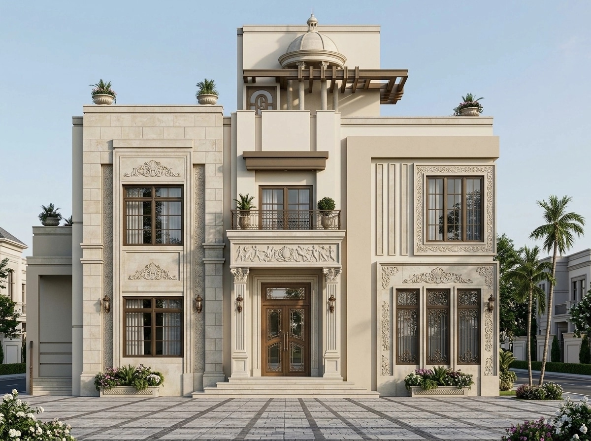 Neoclassic Facade Facade design — facade photo by GenRoom AI