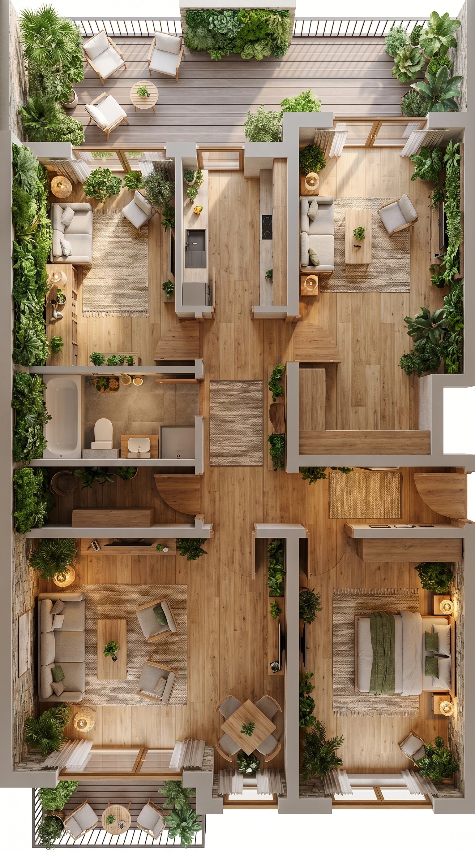 Biophilic Living Room design — interior photo by GenRoom AI
