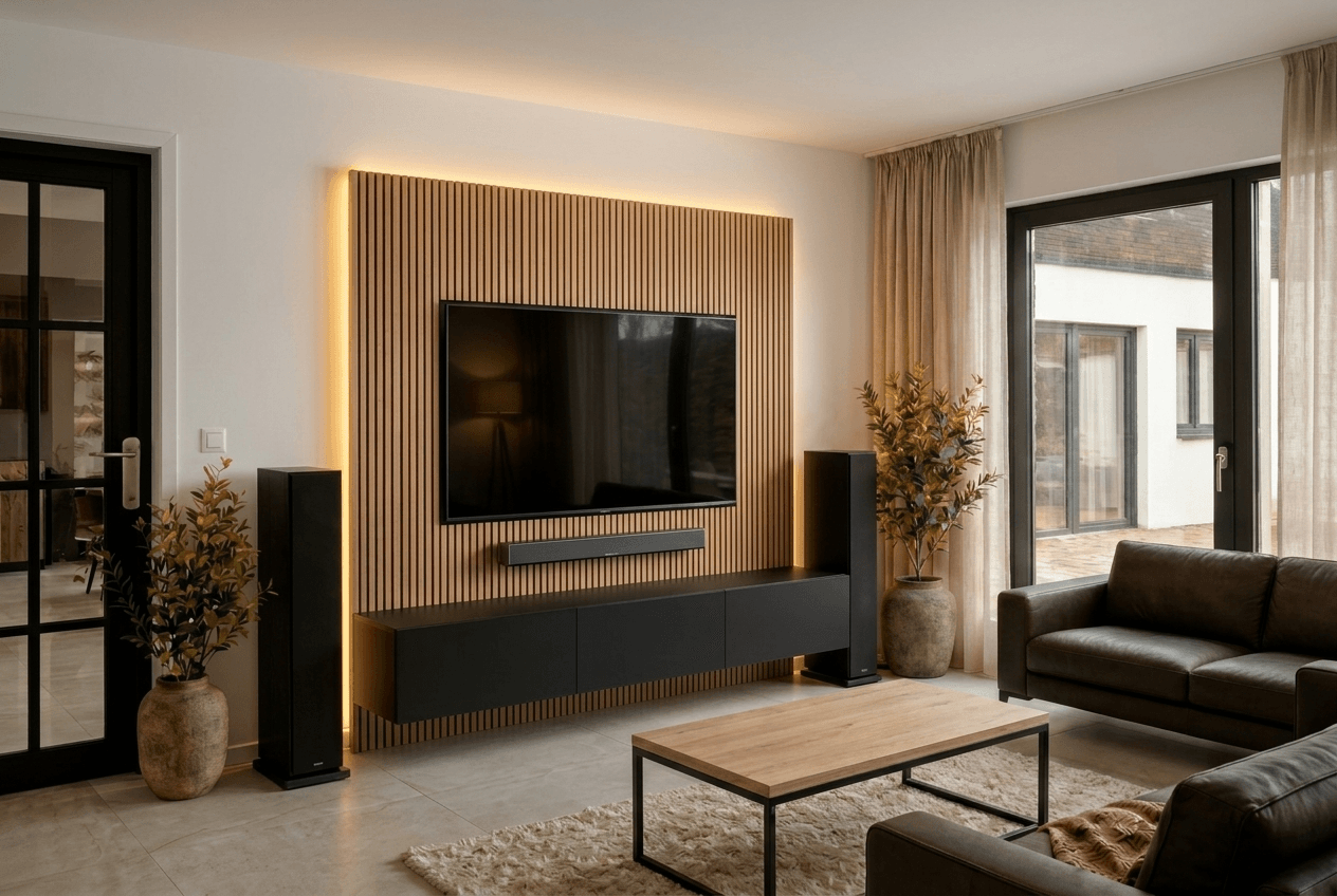 Japandi Living Room design — interior photo by GenRoom AI