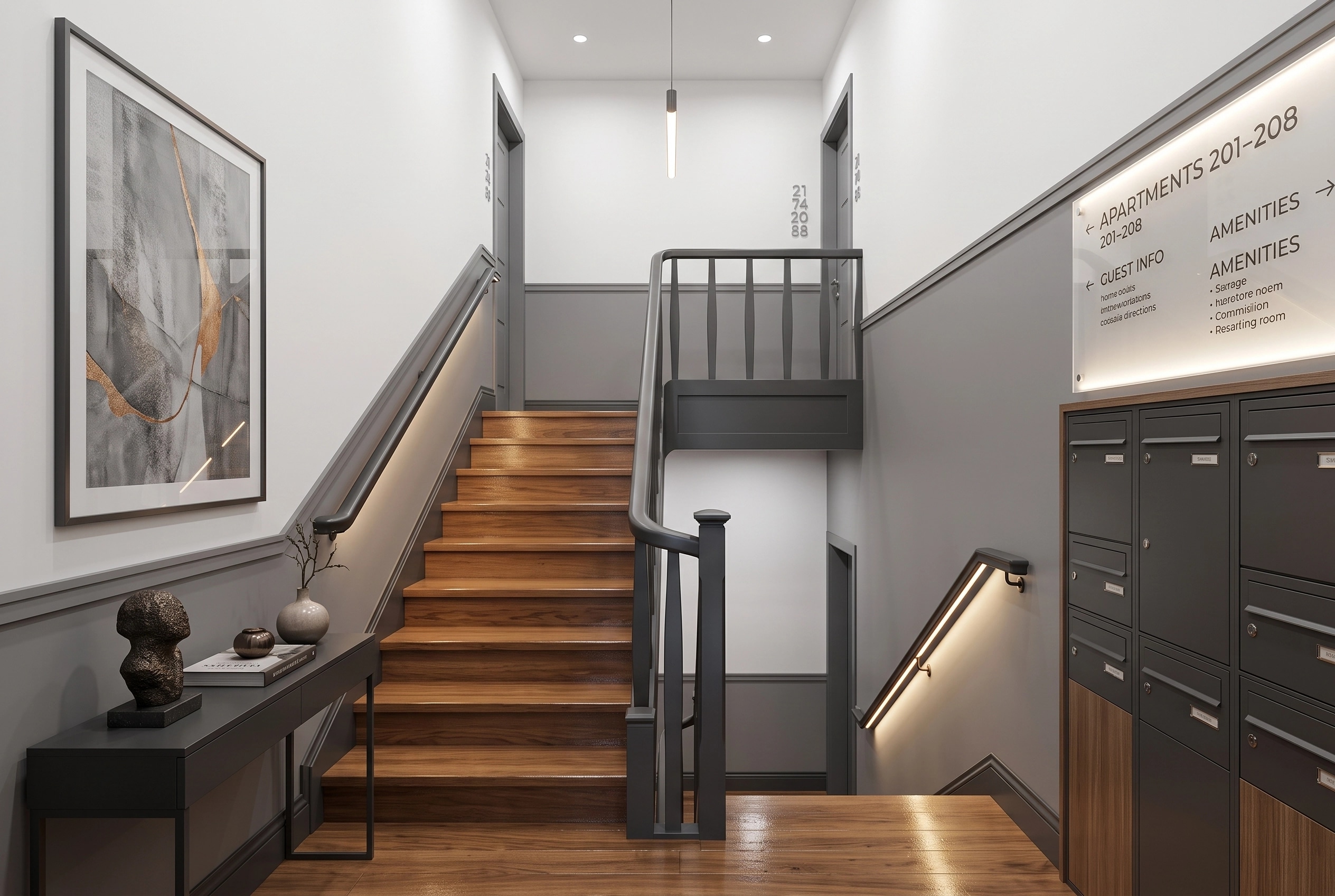 Design de interiores em estilo Contemporary — lobby por GenRoom AI